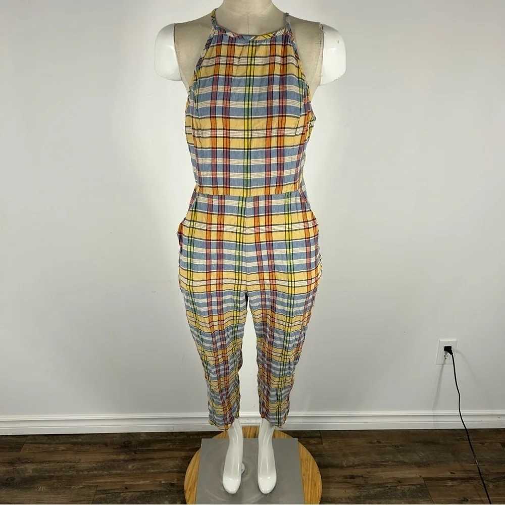 Urban Outfitters UO Hattie High-Neck Linen Jumpsuit 8 - Picture 4 of 15